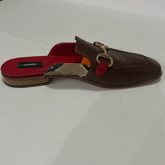 Parc Orion 1821 Genuine Leather Ostrich & Croc Mules 38/7.5 - Picture 16 of 17